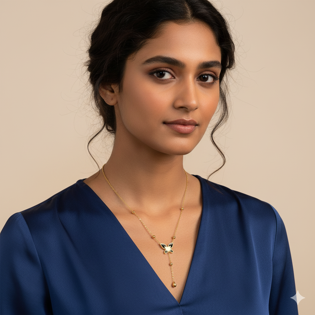 Delicate Butterfly Pendant Gold