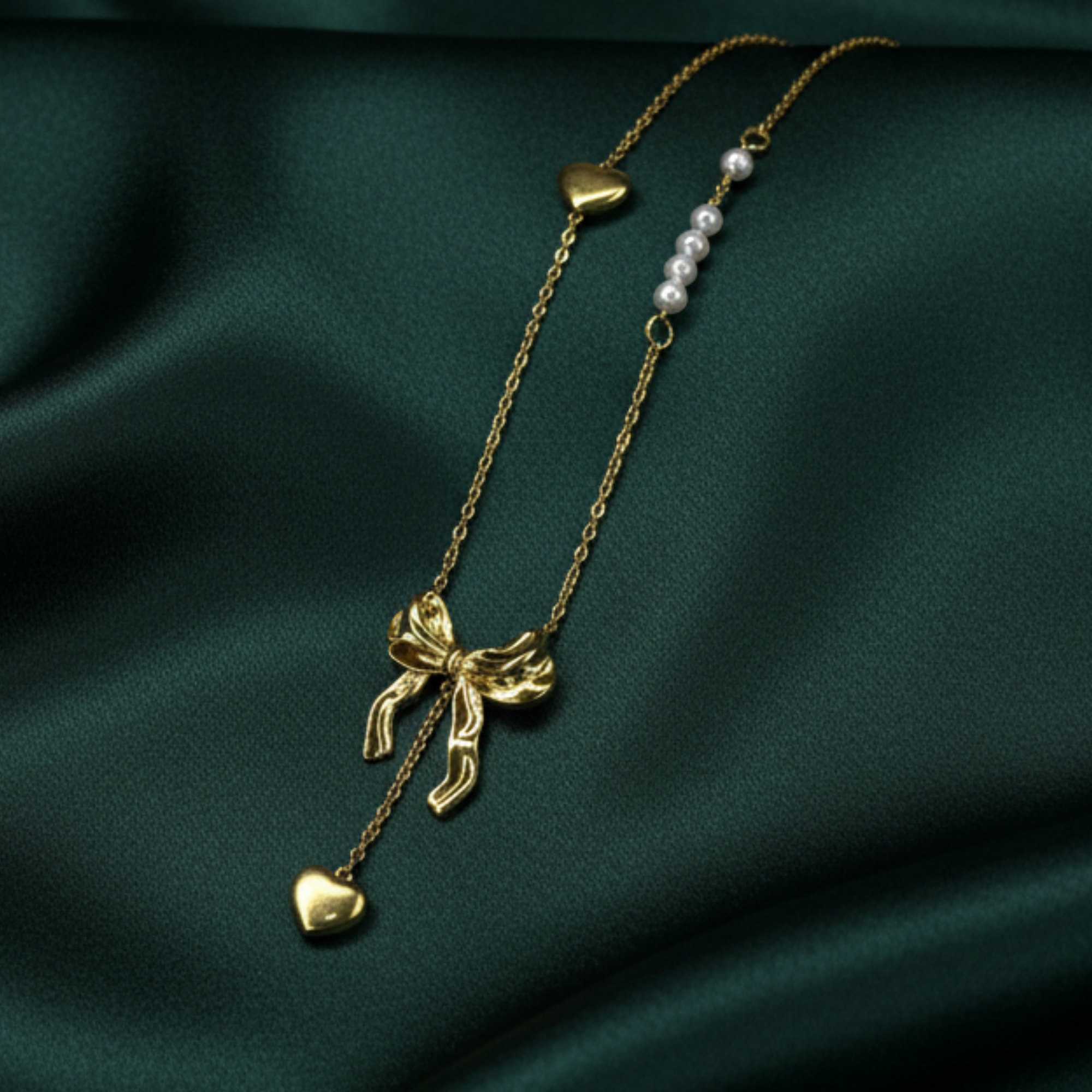 Gold Pearls With Beautiful Knot