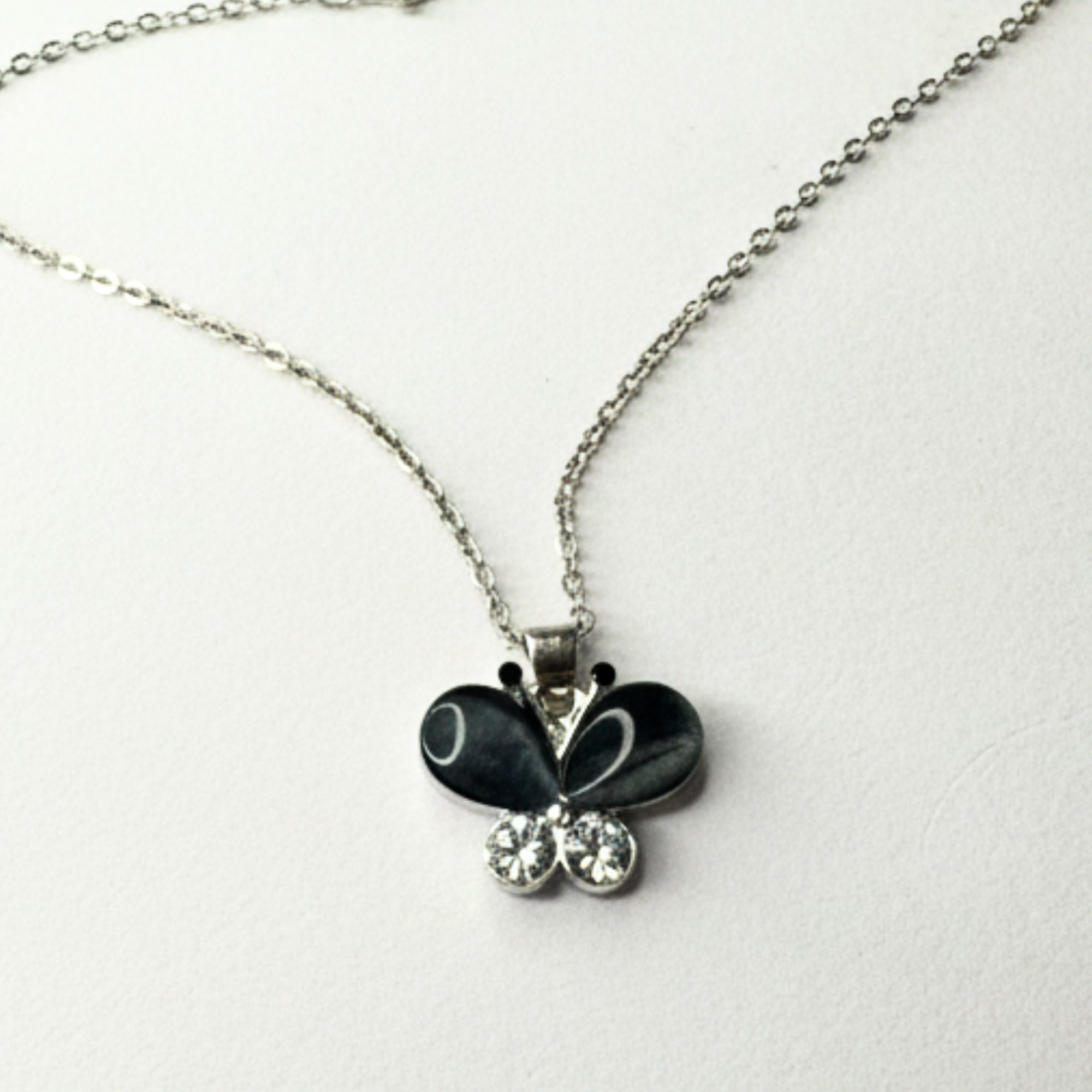 Black Butterfly With Silver chain