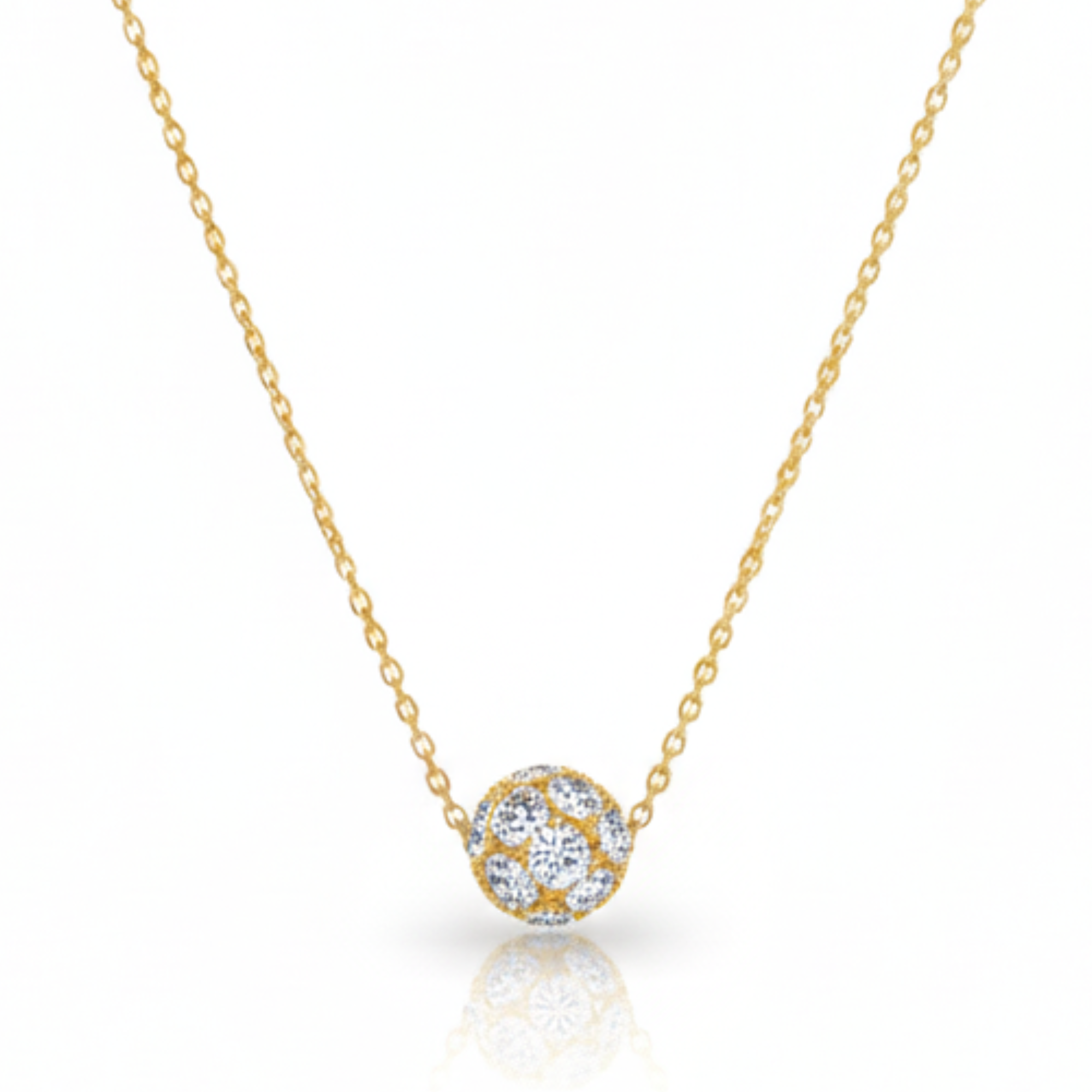 Diamond & Gold Round Necklace