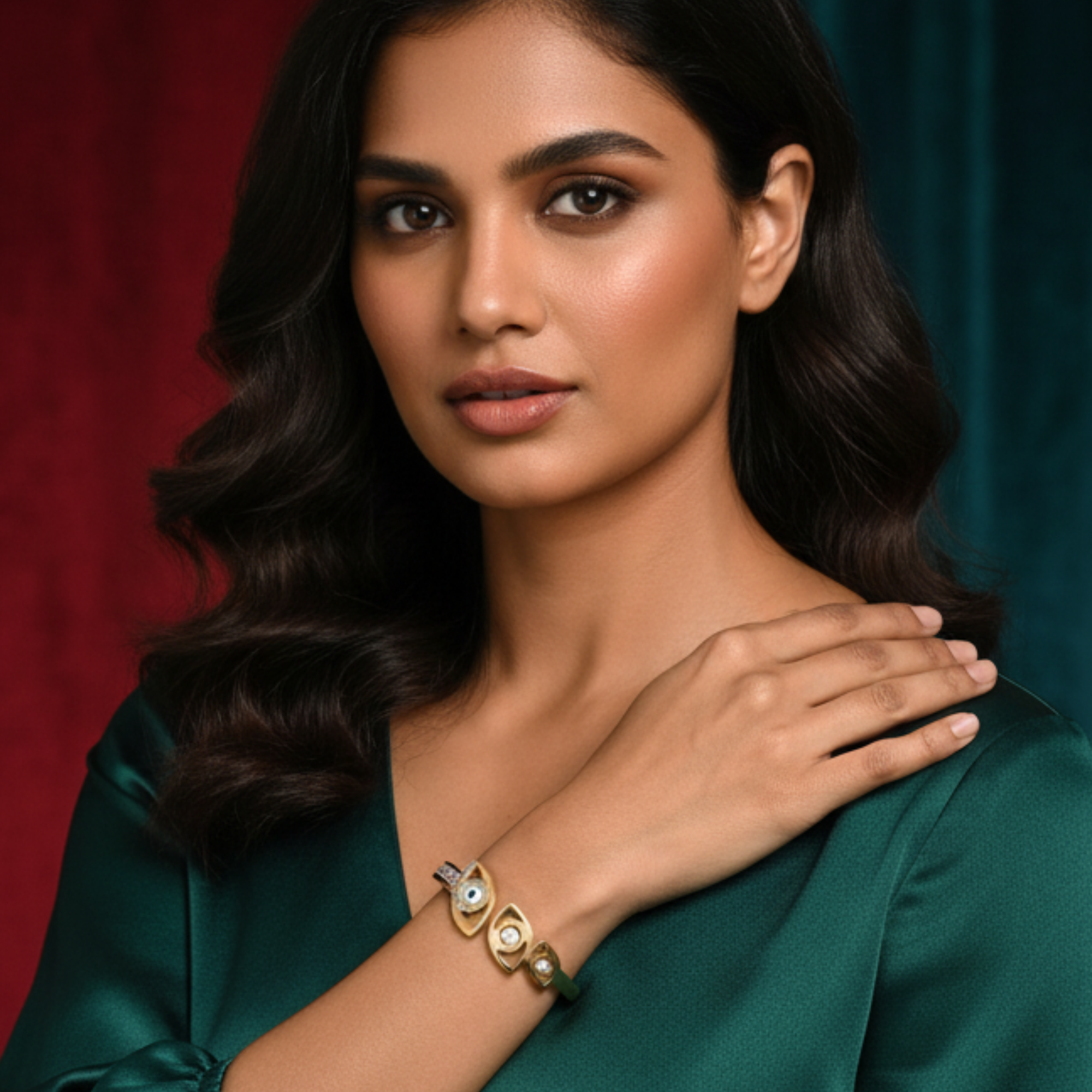 Evil Eye & Pearl Bracelet