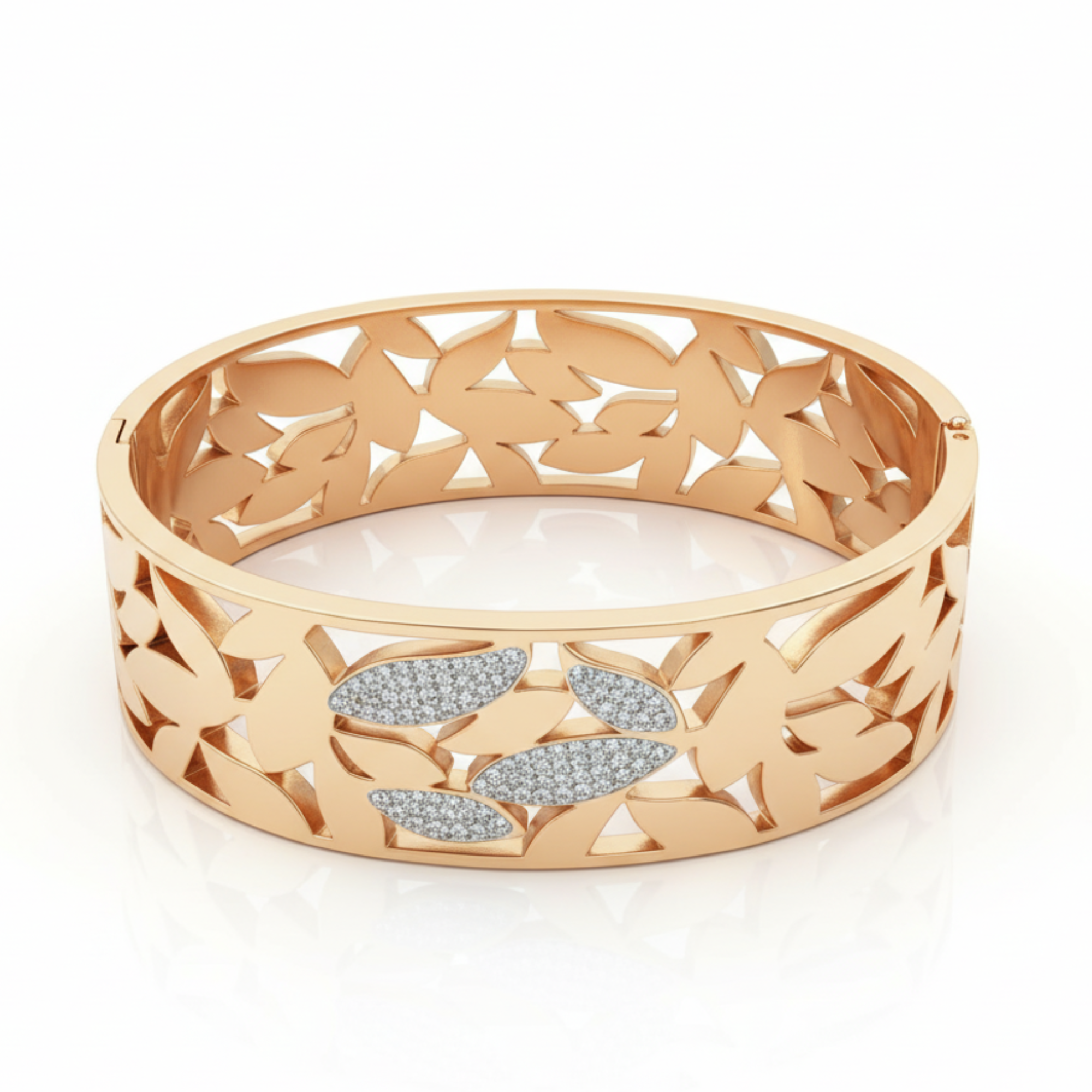 Diamond Leaf Gold Bracelet