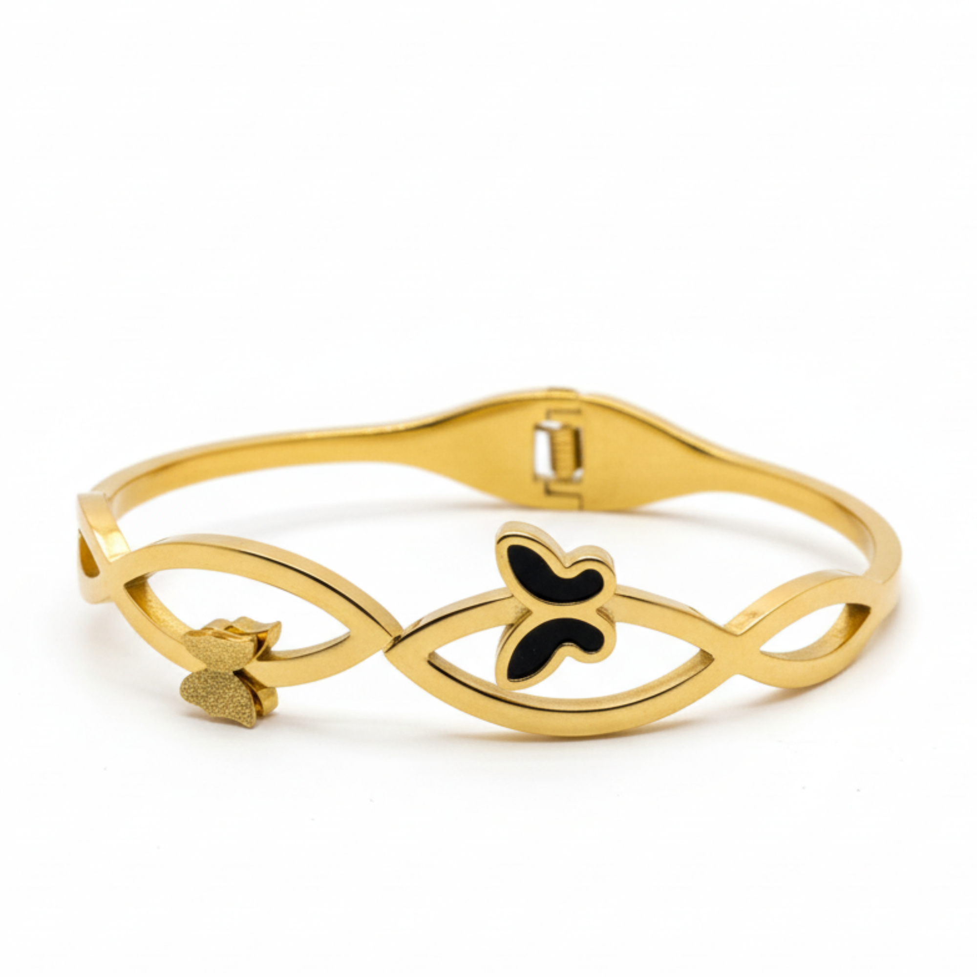 Twin Butterflies Black & Gold