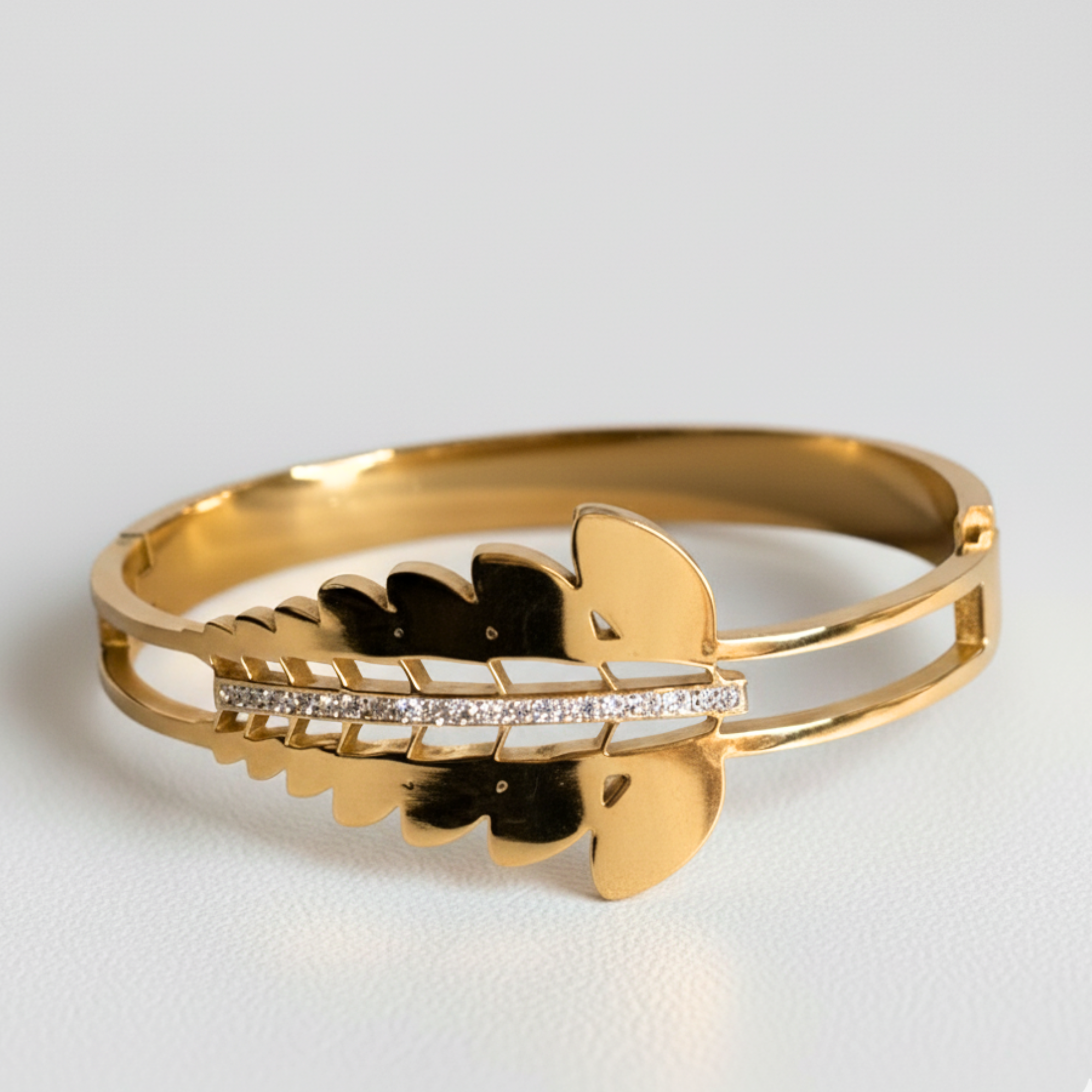 Gold Leaf With Diamonds