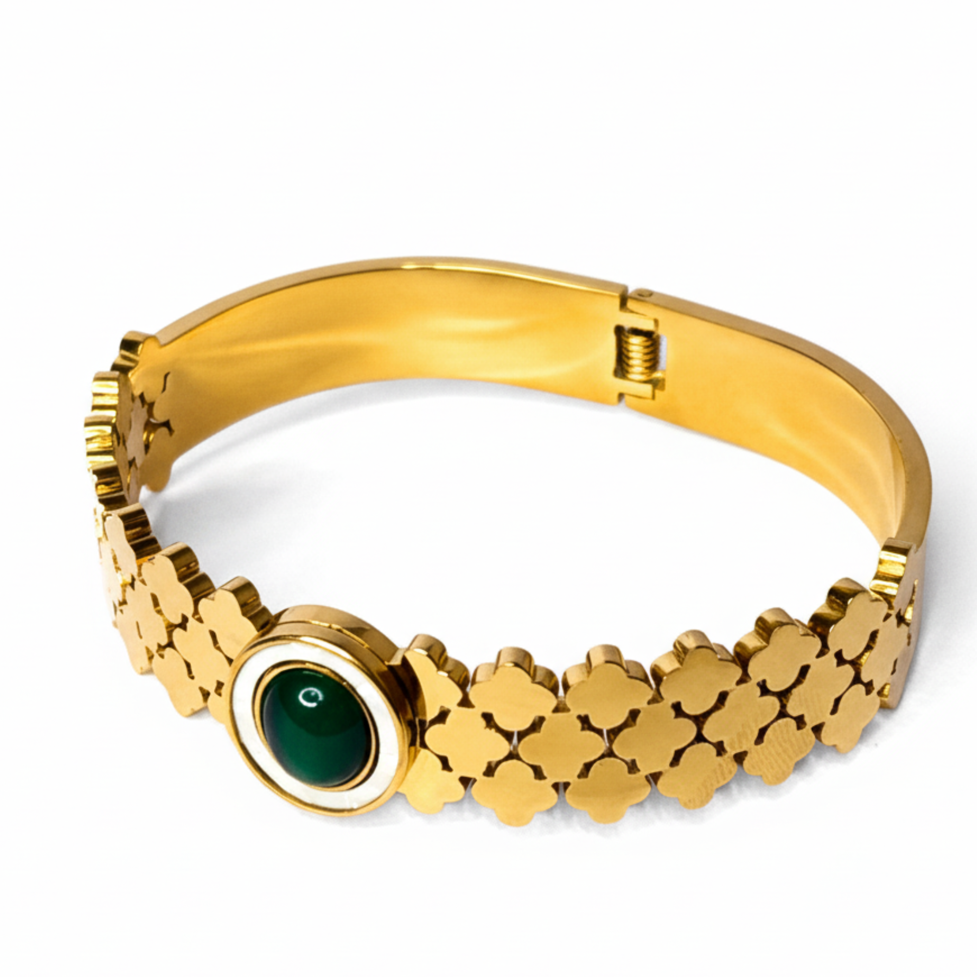 Green Stone With Gold