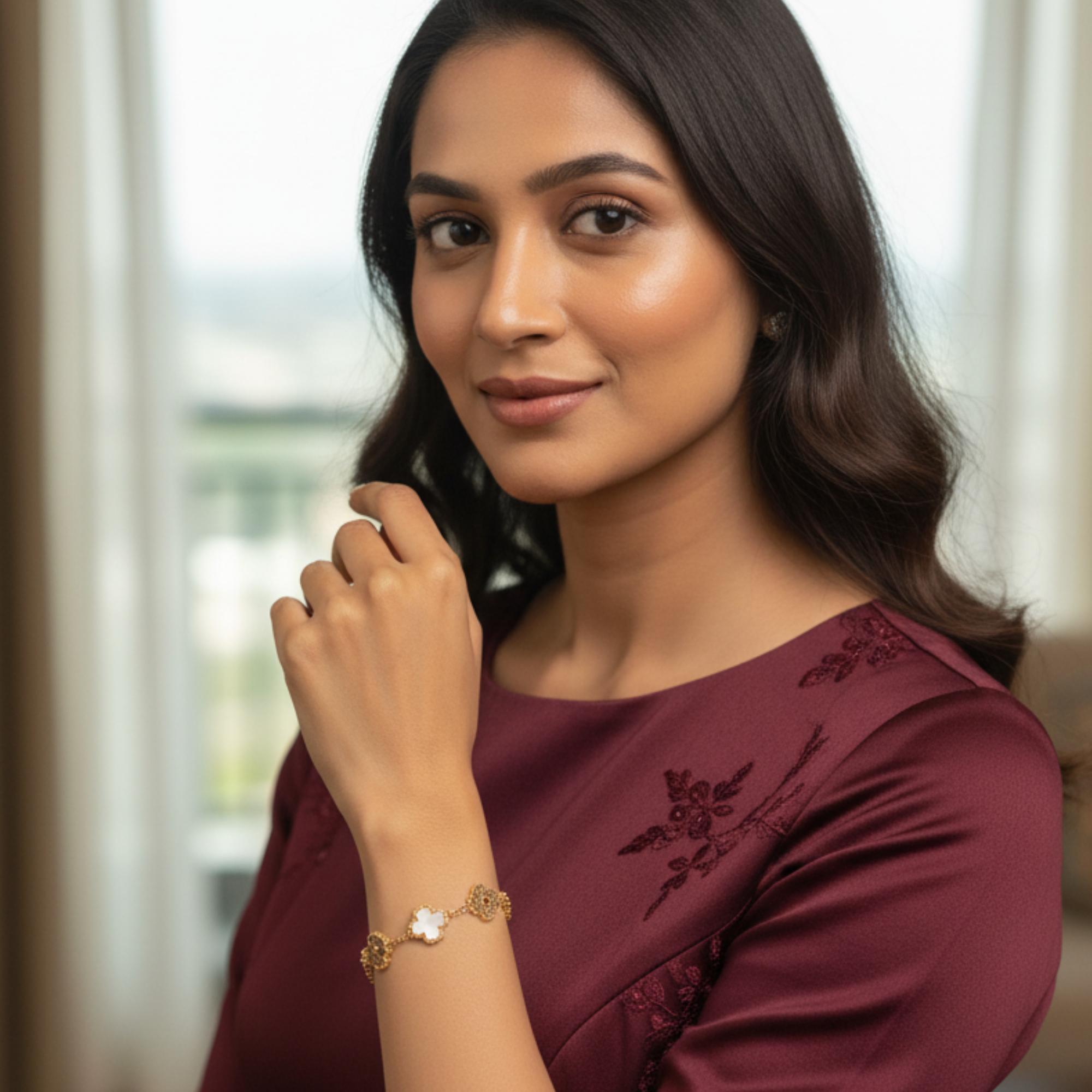 Pearl Petals Clover Bracelet