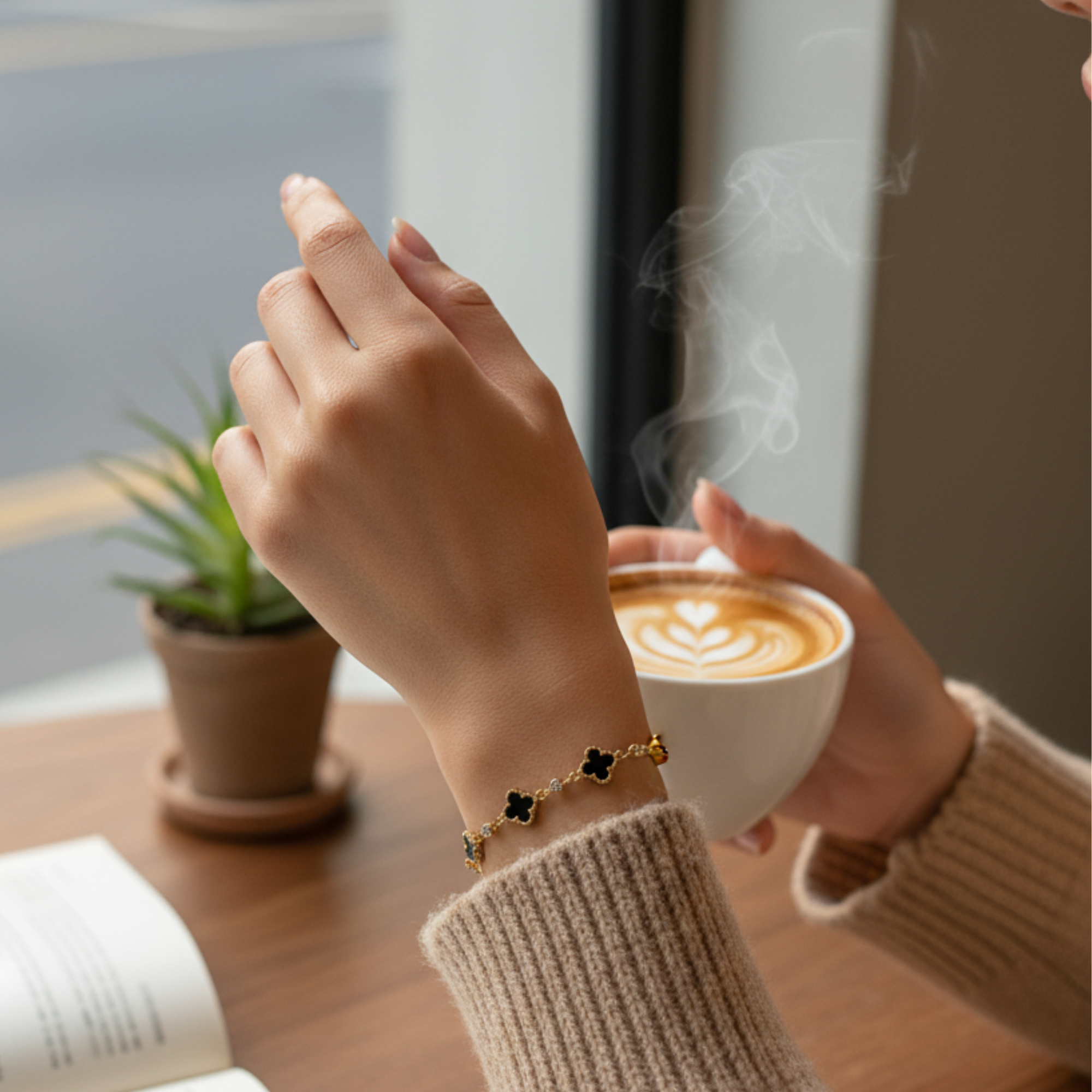 Midnight Clover Bracelet