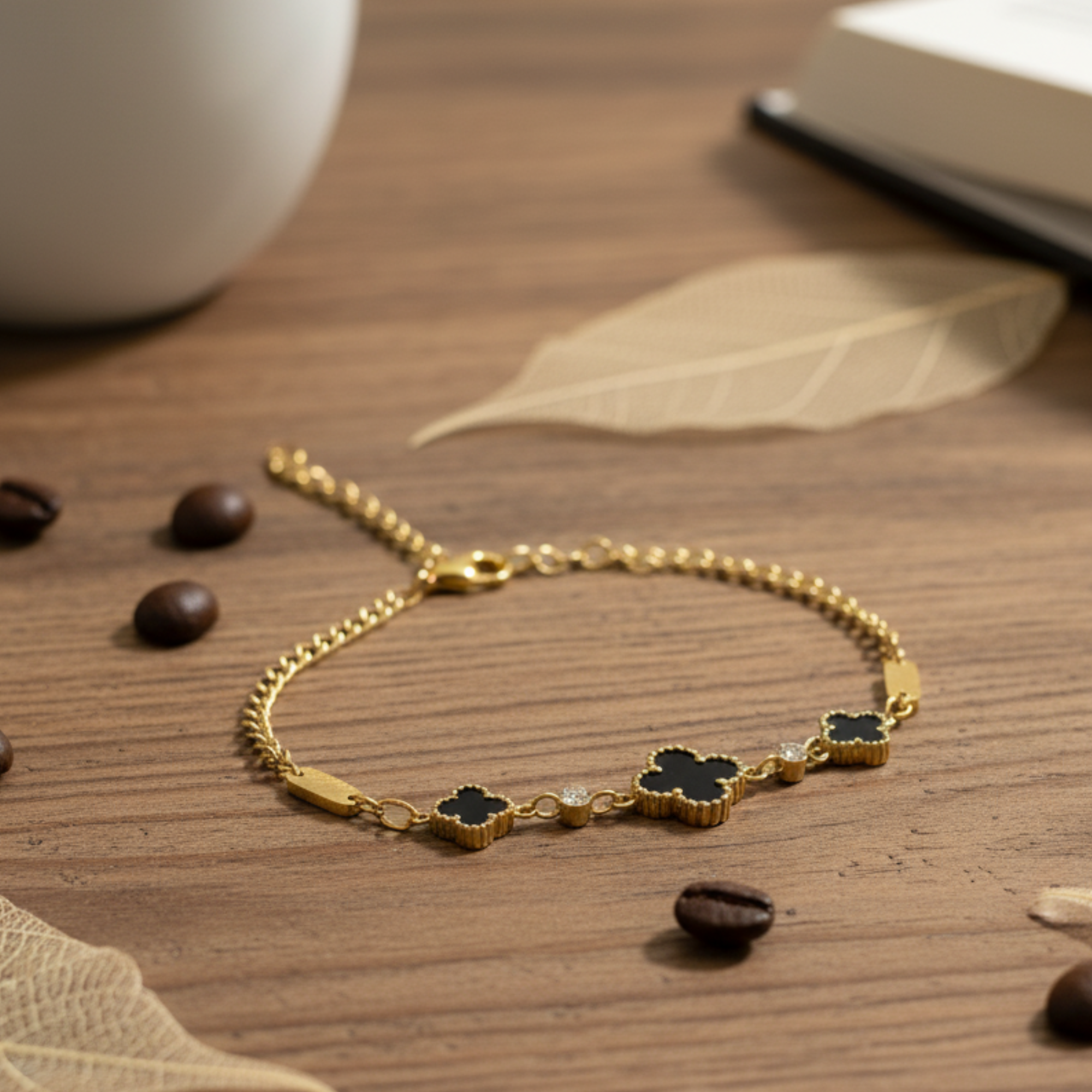 Midnight Clover Bracelet