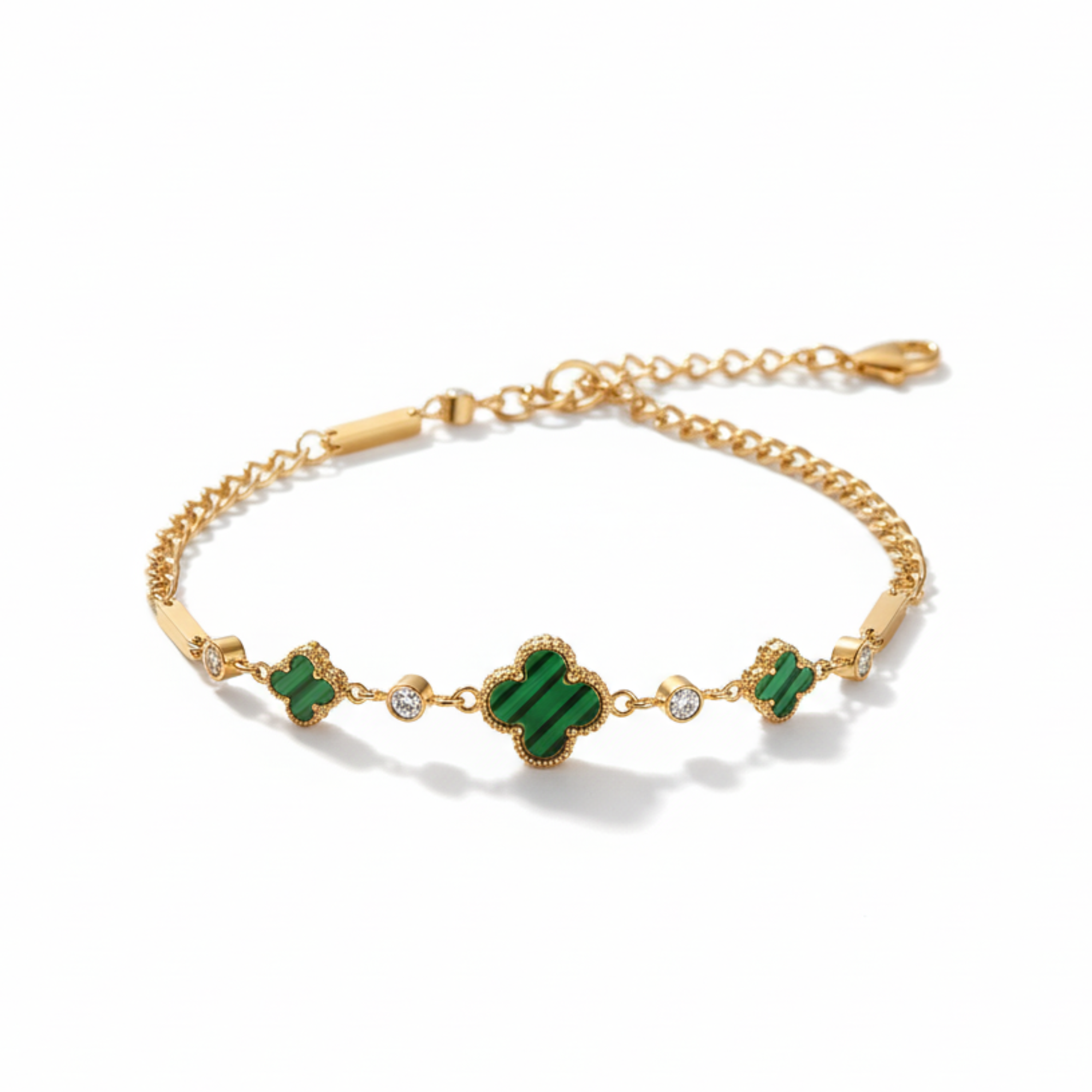 Green Emerald Clover Charm